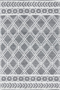 Ivory and black kilim hand woven dhurrie wool hand-woven rug for living