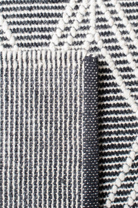 IVORY AND BLACK KILIM HAND WOVEN DHURRIE by Imperial Knots - Image 3
