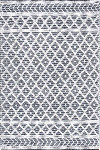 IVORY AND BLACK KILIM HAND WOVEN DHURRIE