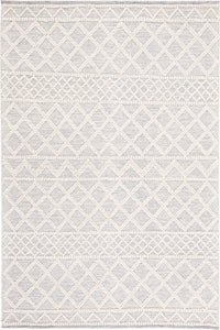IVORY AND LIGHT BLUE KILIM HAND WOVEN DHURRIE by Imperial Knots - Image 1