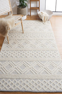 IVORY AND LIGHT BLUE KILIM HAND WOVEN DHURRIE by Imperial Knots - Image 2
