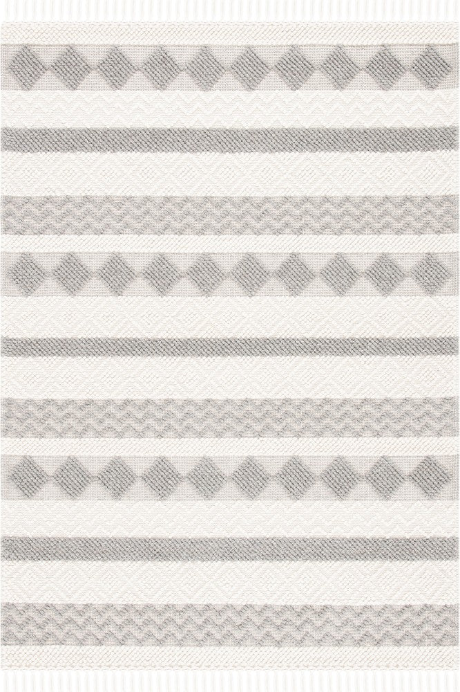 IVORY AND GREY KILIM HAND WOVEN DHURRIE