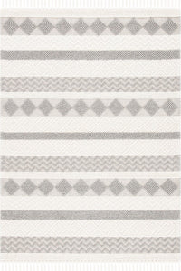 IVORY AND GREY KILIM HAND WOVEN DHURRIE by Imperial Knots - Image 1