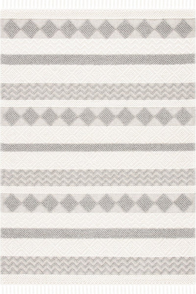 IVORY AND GREY KILIM HAND WOVEN DHURRIE