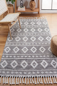 IVORY AND BLACK KILIM HAND WOVEN DHURRIE by Imperial Knots - Image 2