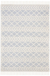IVORY AND LIGHT BLUE KILIM HAND WOVEN DHURRIE by Imperial Knots - Image 1