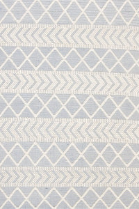 IVORY AND LIGHT BLUE KILIM HAND WOVEN DHURRIE by Imperial Knots - Image 3