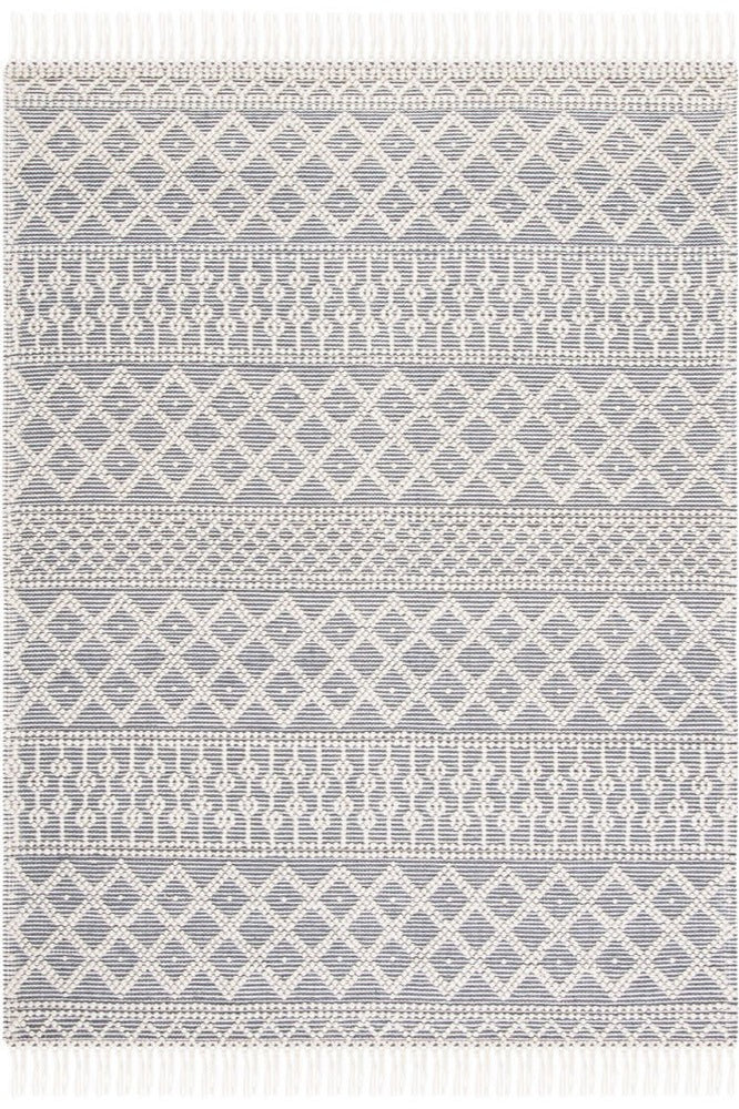 IVORY AND BLACK KILIM HAND WOVEN DHURRIE