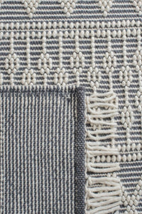 IVORY AND BLACK KILIM HAND WOVEN DHURRIE by Imperial Knots - Image 3