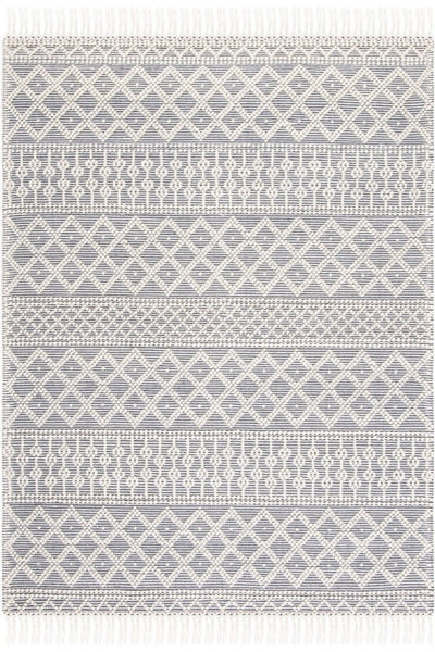 IVORY AND BLACK KILIM HAND WOVEN DHURRIE