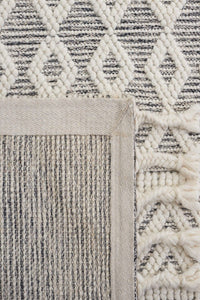 IVORY AND BLACK KILIM HAND WOVEN DHURRIE by Imperial Knots - Image 3