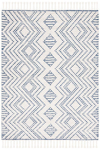 IVORY AND BLUE KILIM HAND WOVEN DHURRIE by Imperial Knots - Image 1