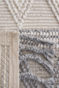 IVORY AND GREY KILIM HAND WOVEN DHURRIE by Imperial Knots - Image 3