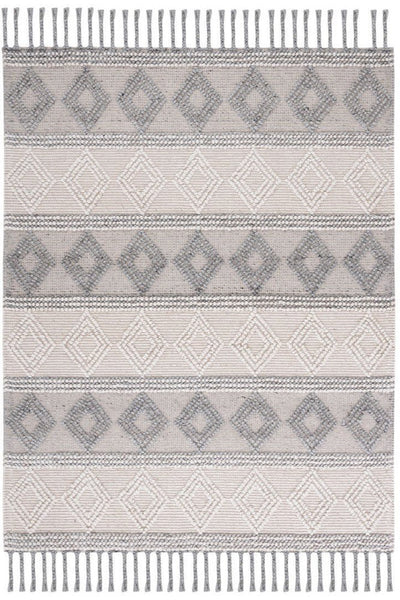 IVORY AND GREY KILIM HAND WOVEN DHURRIE