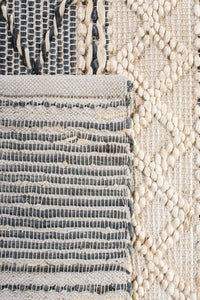 IVORY AND GREY KILIM HAND WOVEN DHURRIE by Imperial Knots - Image 3