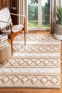 NATURAL AND IVORY KILIM HAND WOVEN DHURRIE by Imperial Knots - Image 2