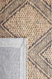 NATURAL AND BLACK JUTE KILIM HAND WOVEN DHURRIE by Imperial Knots - Image 2