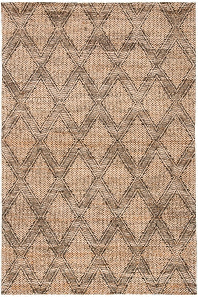 NATURAL AND BLACK JUTE KILIM HAND WOVEN DHURRIE