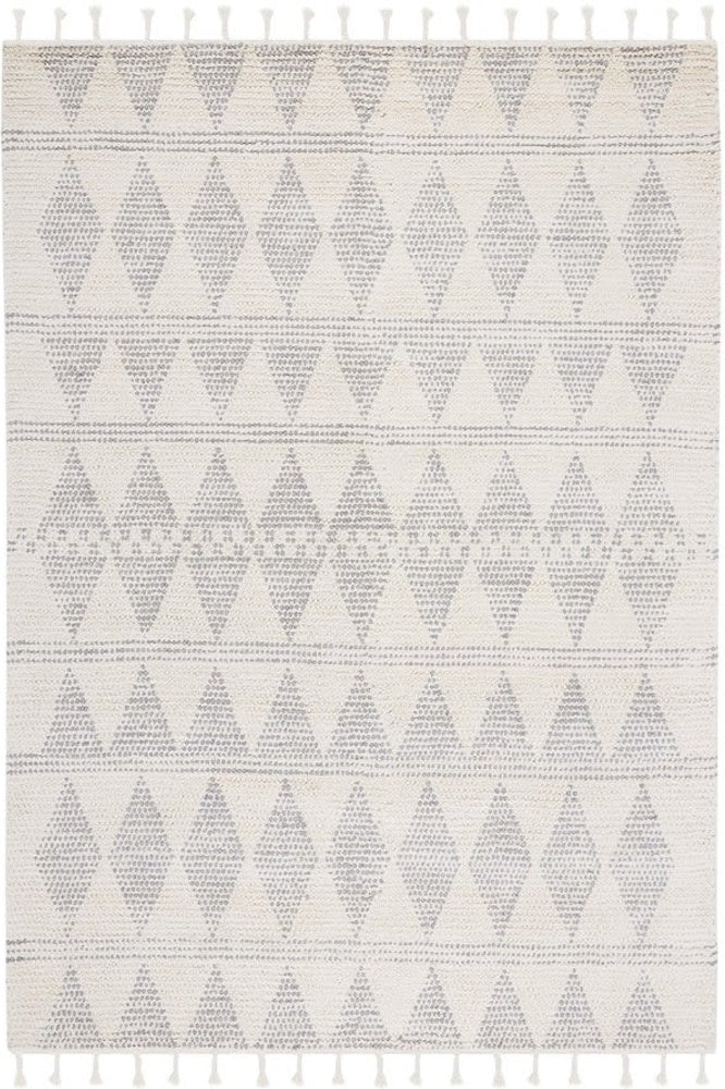IVORY AND GREY KILIM HAND WOVEN DHURRIE