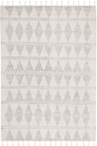 IVORY AND GREY KILIM HAND WOVEN DHURRIE