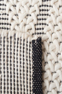 IVORY AND BLACK CHEVRON KILIM HAND WOVEN DHURRIE by Imperial Knots - Image 3