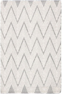 IVORY AND BLACK CHEVRON KILIM HAND WOVEN DHURRIE by Imperial Knots - Image 1