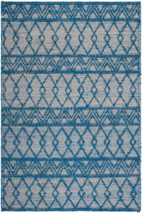 BLUE AND NATURAL JUTE KILIM HAND WOVEN DHURRIE by Imperial Knots - Image 1
