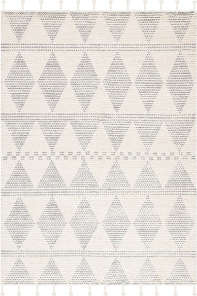 IVORY AND GREY KILIM HAND WOVEN DHURRIE