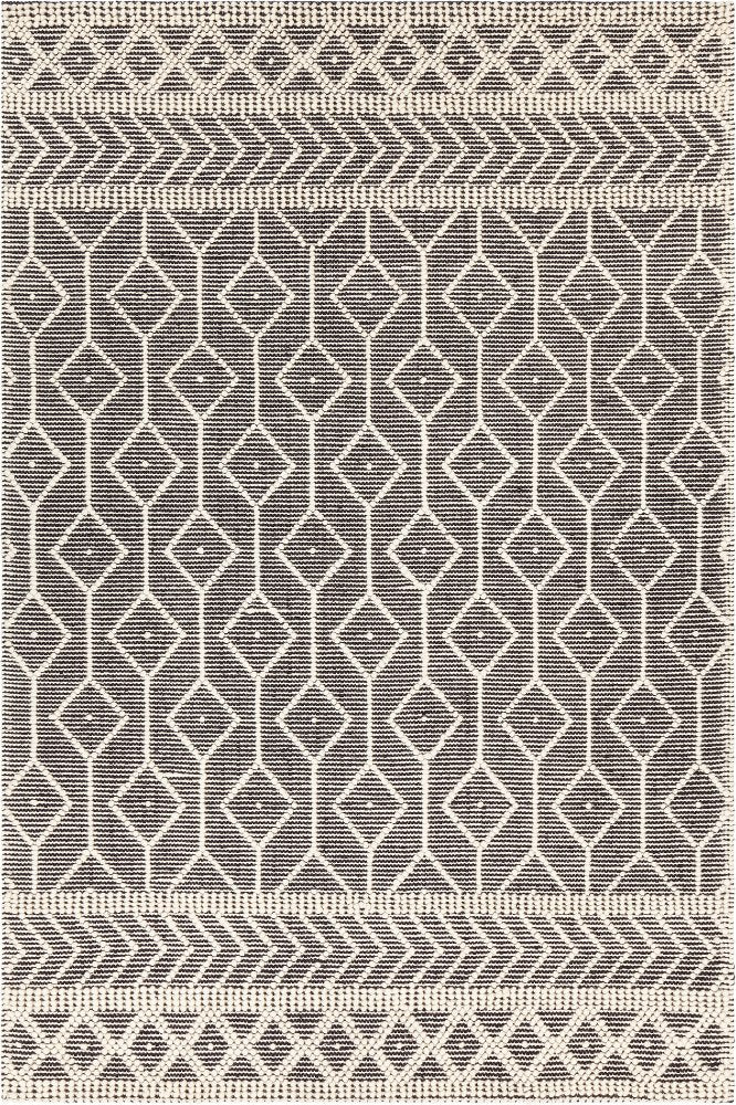 IVORY AND BLACK KILIM HAND WOVEN DHURRIE