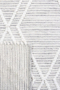 IVORY AND GREY KILIM HAND WOVEN DHURRIE by Imperial Knots - Image 3