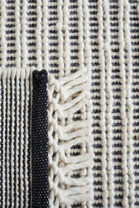 IVORY AND BLACK KILIM HAND WOVEN DHURRIE by Imperial Knots - Image 3