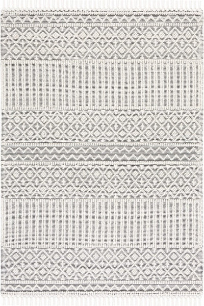 IVORY AND BLACK KILIM HAND WOVEN DHURRIE