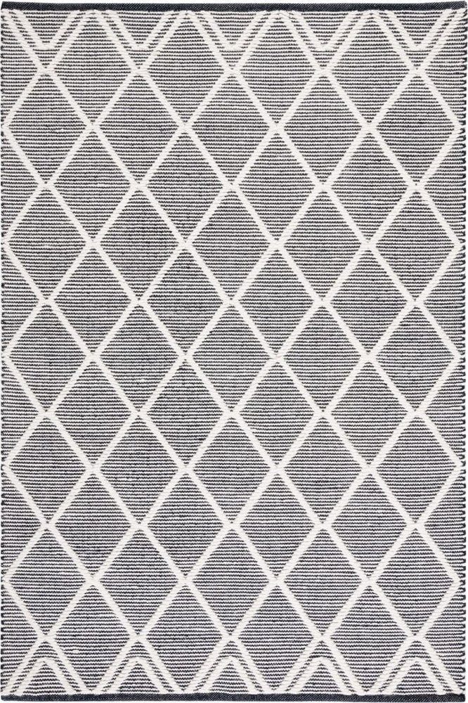 IVORY AND BLACK KILIM HAND WOVEN DHURRIE