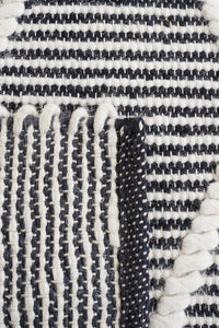 IVORY AND BLACK KILIM HAND WOVEN DHURRIE by Imperial Knots - Image 3