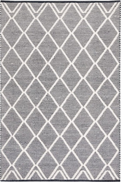 IVORY AND BLACK KILIM HAND WOVEN DHURRIE