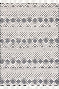 IVORY AND BLACK KILIM HAND WOVEN DHURRIE by Imperial Knots - Image 1