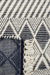 IVORY AND BLACK KILIM HAND WOVEN DHURRIE by Imperial Knots - Image 3