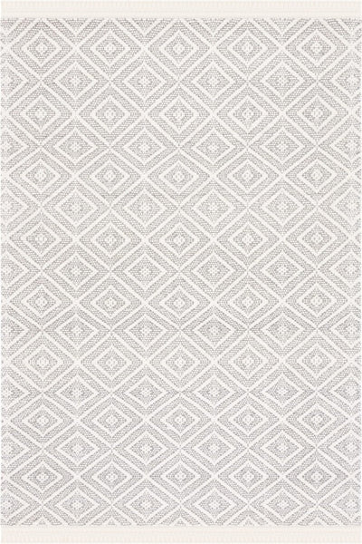 IVORY AND GREY KILIM HAND WOVEN DHURRIE