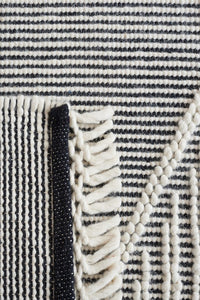 IVORY AND BLACK KILIM HAND WOVEN DHURRIE by Imperial Knots - Image 4