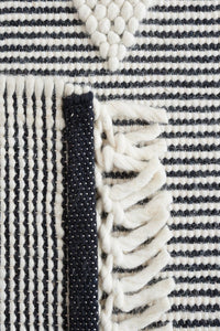 IVORY AND BLACK KILIM HAND WOVEN DHURRIE by Imperial Knots - Image 4