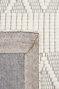 IVORY AND BLACK KILIM HAND WOVEN DHURRIE by Imperial Knots - Image 4