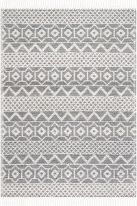 IVORY AND BLACK KILIM HAND WOVEN DHURRIE by Imperial Knots - Image 1