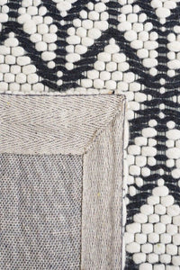IVORY AND BLACK KILIM HAND WOVEN DHURRIE by Imperial Knots - Image 4