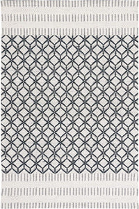 IVORY AND BLACK KILIM HAND WOVEN DHURRIE by Imperial Knots - Image 1