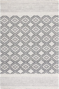 IVORY AND BLACK KILIM HAND WOVEN DHURRIE by Imperial Knots - Image 1