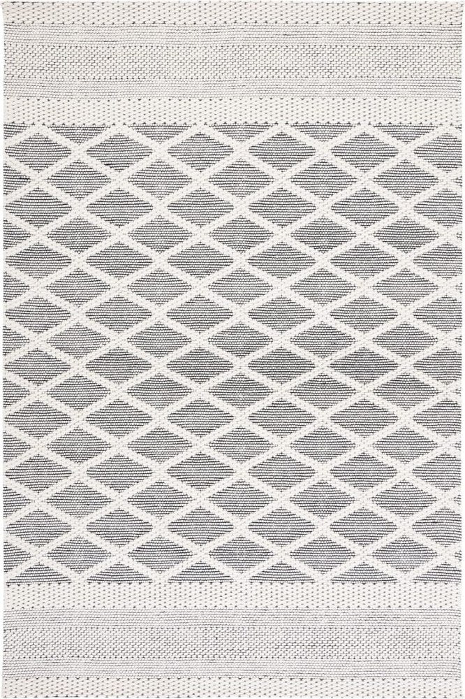 IVORY AND BLACK KILIM HAND WOVEN DHURRIE