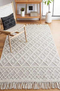 IVORY AND BLACK KILIM HAND WOVEN DHURRIE by Imperial Knots - Image 2