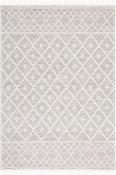 IVORY AND BLACK KILIM HAND WOVEN DHURRIE