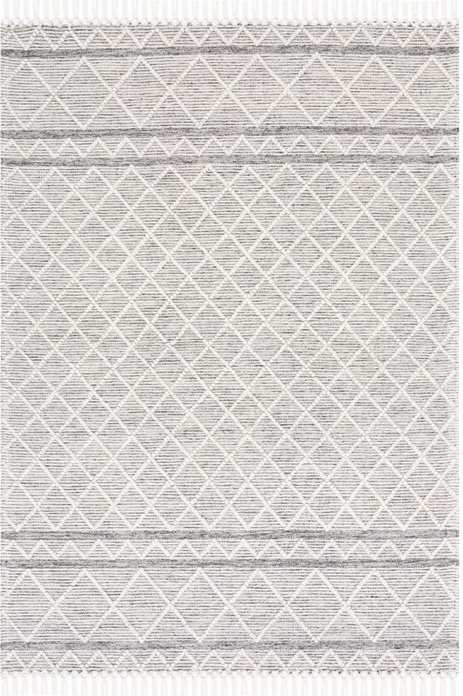 IVORY AND BLACK KILIM HAND WOVEN DHURRIE