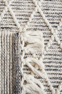 IVORY AND BLACK KILIM HAND WOVEN DHURRIE by Imperial Knots - Image 3